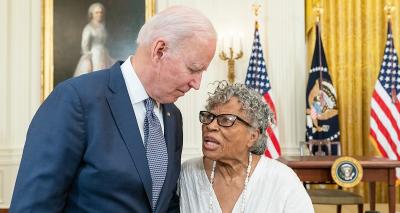 President Joe Biden and Opal Lee