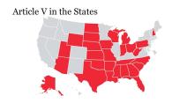 Map of United States highlighting the 28 states that have called for a Constitutional Convention: Alabama, Alaska, Arizona, Arkansas, Florida, Georgia, Indiana, Iowa, Kansas, Louisiana, Michigan, Mississippi, Missouri, Nebraska, New Hampshire, North Carolina, North Dakota, Ohio, Oklahoma, Pennsylvania, South Carolina, South Dakota, Tennessee, Texas, Utah, West Virginia, Wisconsin, Wyoming